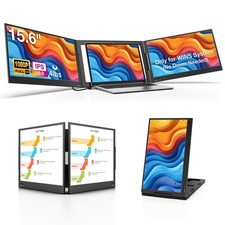 QQH Laptop Screen Extender, 15.6" 1080P Triple Portable 15.6inch, Black