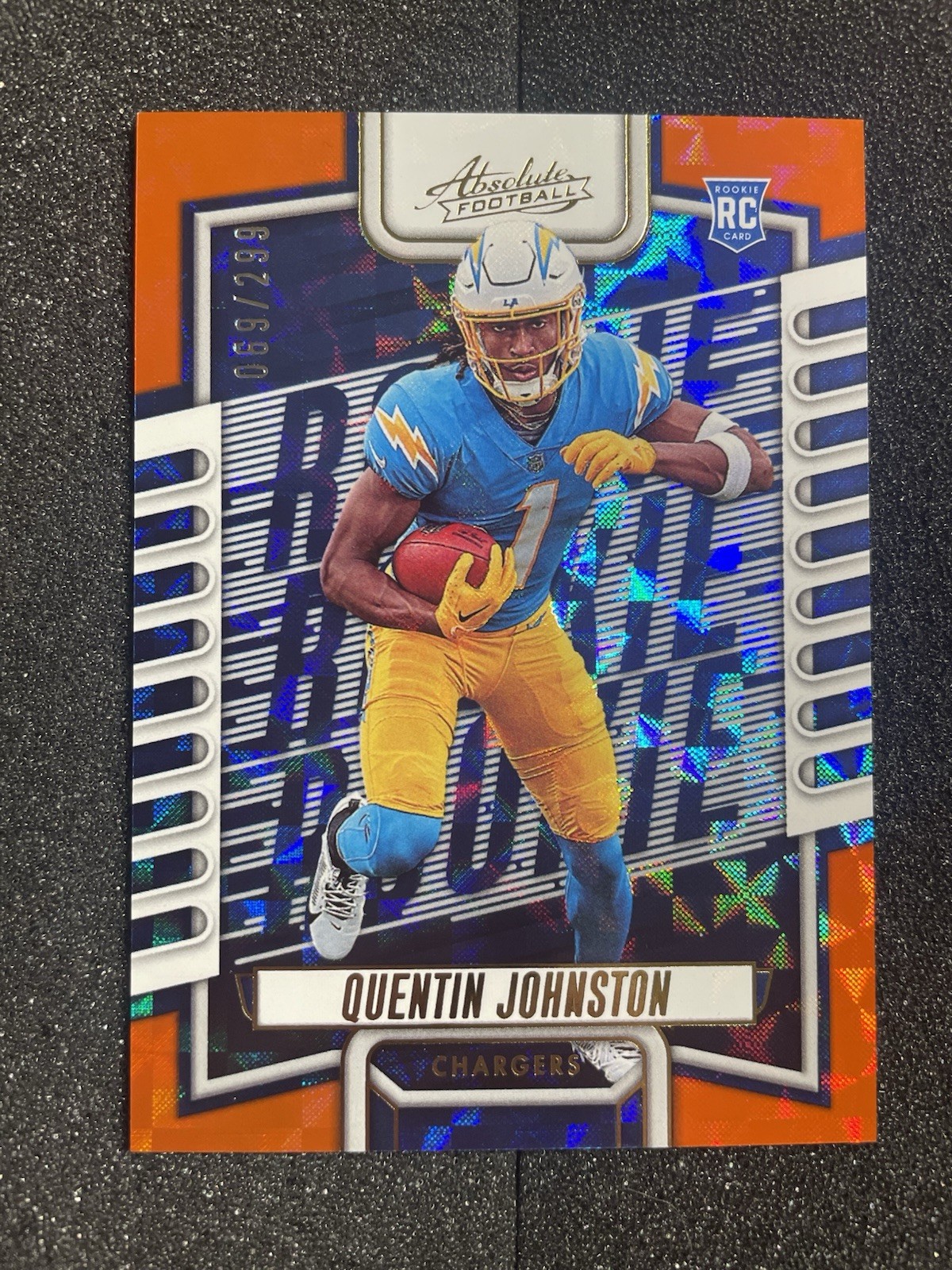 2023 Panini Absolute - Rookies Quentin Johnston #110 Orange Mosaic #69/299 (RC)