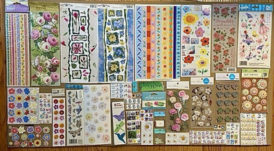 #ad Large Lot Of Flower Stickers Brads Etc Jolee’s Boutique K amp; Co Recollections $30.00