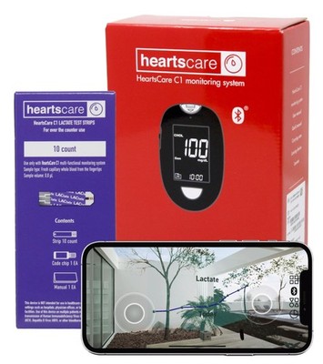 HeartsCare Lactate Testing Kit - 10 Strips and 1 Meter - 5 sec Testing Time w...