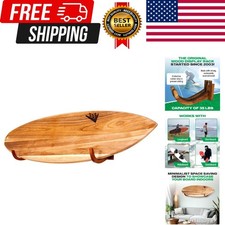 Surfboard Wall Rack for Longboards and Shortboards  Beautiful Wood Wall Disp...