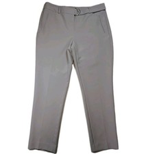 Women's Belted Dress Pants Adrianna Papell Gray Career Stretch Size 8 Luxury