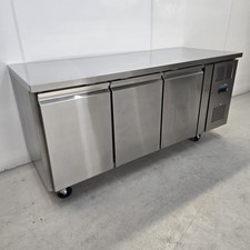 Counter Fridge Triple 3 Door Stainless 417L Kitchen Commercial Catering Chill...