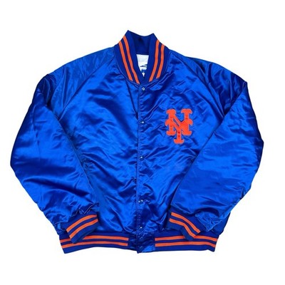 Vintage 90s MLB NEW YORK METS PYRAMID AUTHENTIC SATIN BOMBER