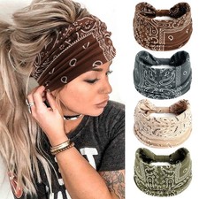 4Pcs Boho Printed Headbands Set–Women's Fashion Hair Accessories, Elastic Cotton