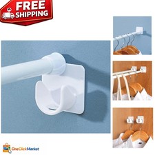 No Drill Shower Curtain Rod Holder - 2 Pack ABS Bracket for Multifunctional Use