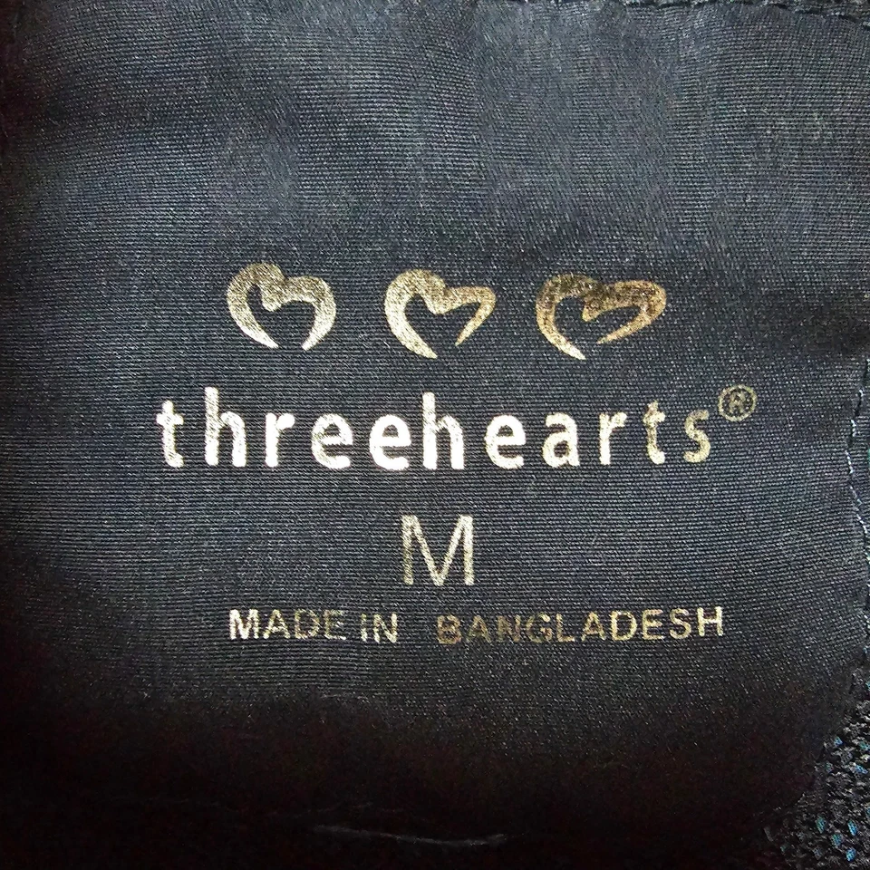 Jaqueta de atletismo feminina Three Hearts corta-vento azul paisley zíper completo tamanho médio - Imagem 3 de 4