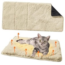 4 Pack Self Warming Cat Pad Self Heating Cat Mat Thick Faux Fur 16" X 20" Camel