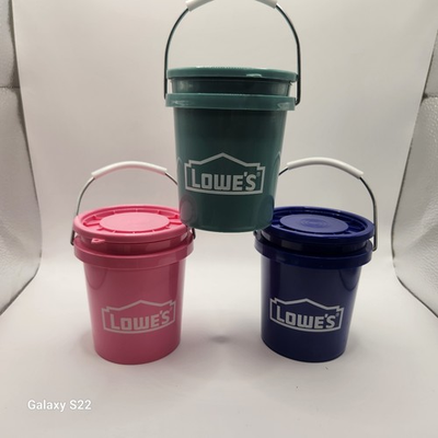 #ad Lowe’s Pink Blue and New Teal Mini Bucket with Lids Food Safe $22.50