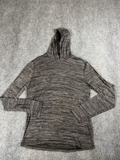 John Varvatos Hoodie Mens Medium Long Sleeve Knit Lightweight Gray Hooded Preppy