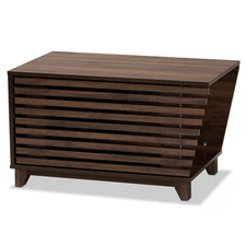Baxton Studio Eckhart Modern and Contemporary Walnut Brown Finished Wood Cat Lit