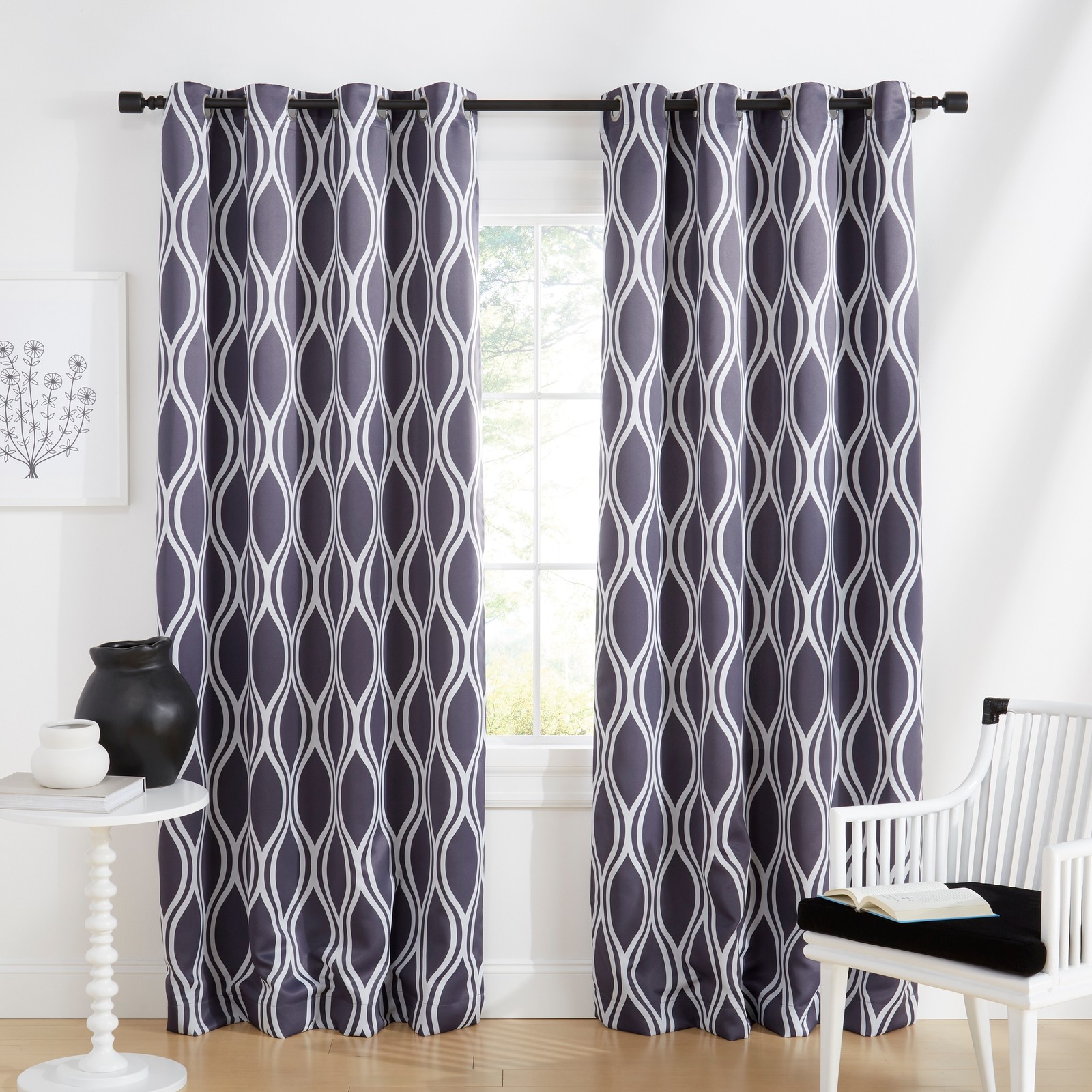 ATI Home Alfie Room Darkening Blackout Grommet Top Curtain