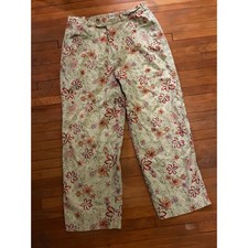   Vintage Floral Linen Blend Pants   Size 12 31  Waist   Chelsea Studio  
