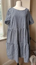 Shein Curve black white check Tunic Dress Size 3XL