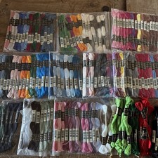 DMC Cotton Embroidery Floss Thread Mixed 150 Skein Lot Cross Stitch Chart