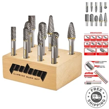 Precision Tungsten Carbide Double Cut Burr Set - Ideal for Metal and Woodworking