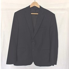 Lauren Ralph Lauren Blazer Jacket 42S Navy Blue 100 Wool Natural Stretch