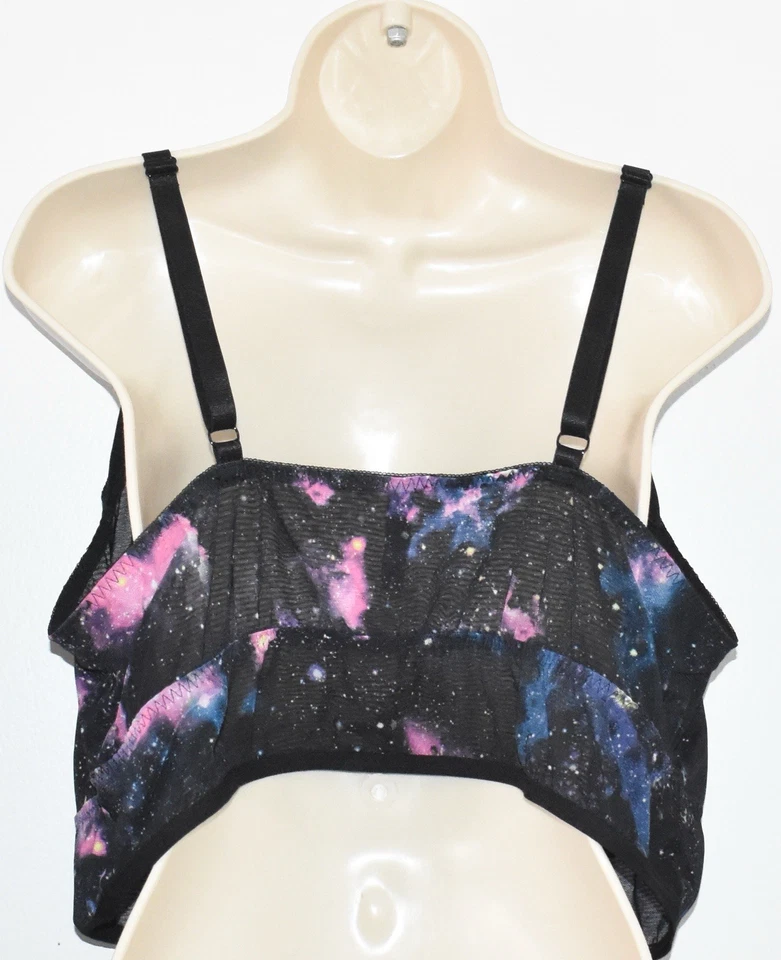 Bralette Inalámbrico Tórrido Negro Espacio Galaxia Patrón Sin Acolchado Tamaño (4/4X) ¡Nuevo! Foto 3 de 4
