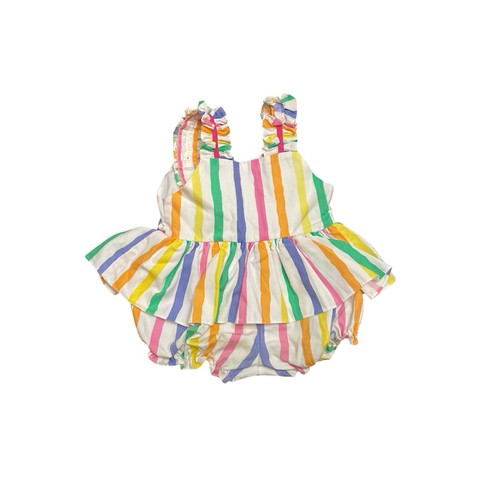 Vintage / Retro Girls 12 Months Fun Colorful One Piece Ruffles Appliqué - Picture 2 of 3