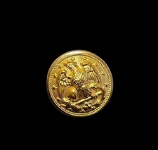 Vintage US Navy Eagle Anchor Brass Uniform Button 7/8” Waterbury Conn