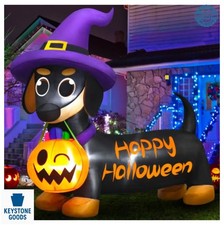 Inflatable Halloween Dachshund Dog 5 FT Outdoor Yard Decor 4 LED Lights Blower