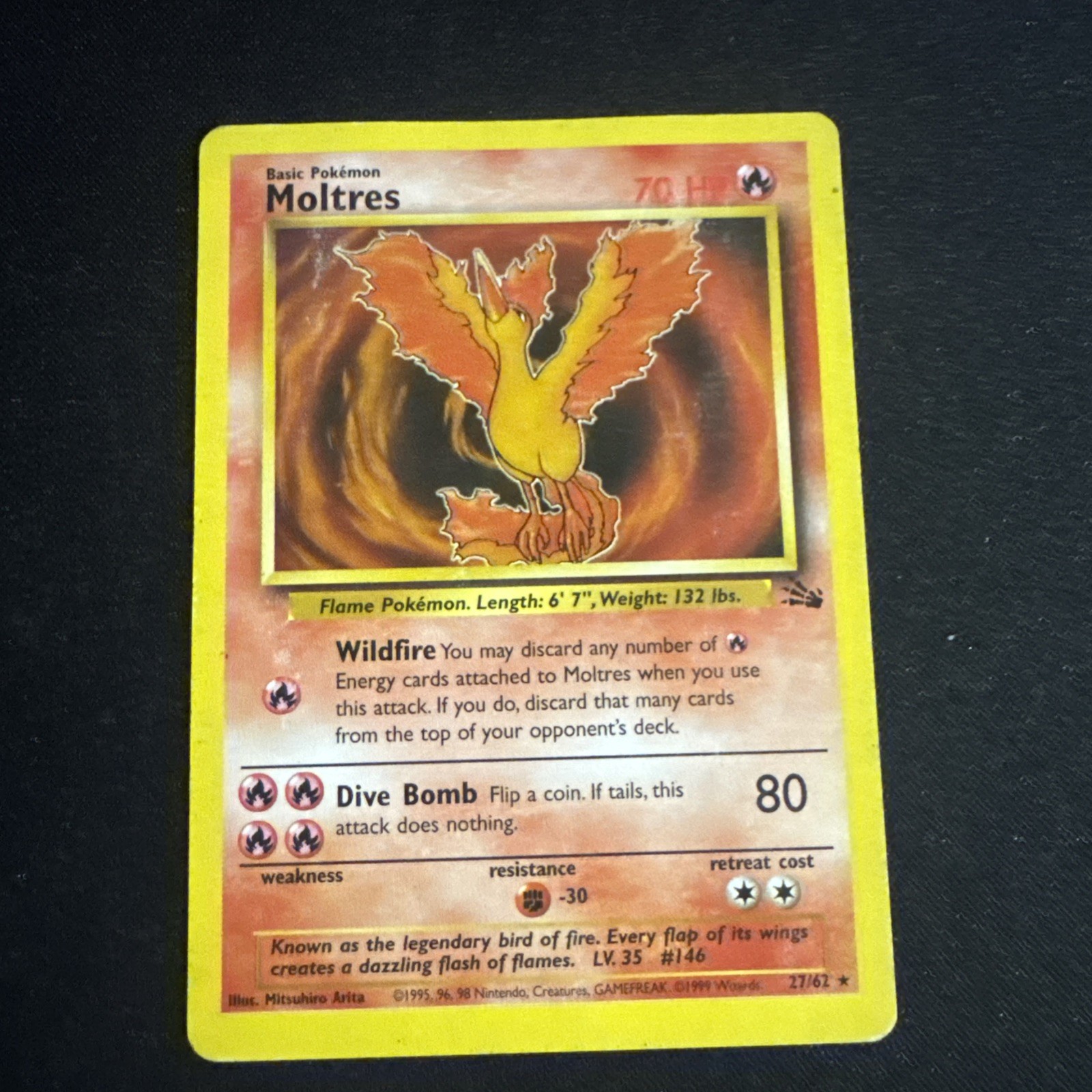 Pokemon TCG Moltres 27/62 Fossil Regular Vintage