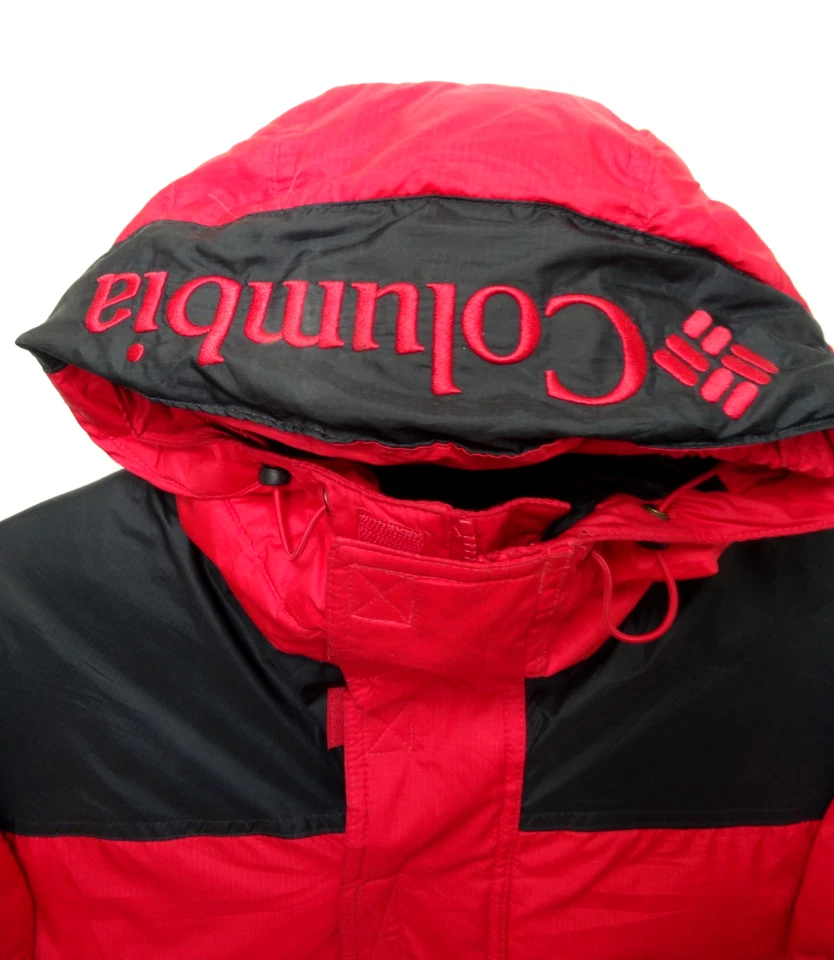 Vintage Columbia Anorak Pullover Puffer Jacket Small Mens Red Hooded Retro 90s - Image 3 of 4