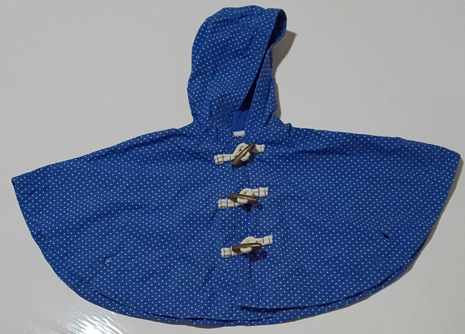 Baby Gap Paddington Bear Blue White Polka-dot Hooded Cape Poncho 18-24 Months - Image 2 of 4