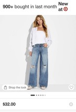 Women's Size 2 Low-Rise Baggy Jeans - Wild Fable Dark Wash Size 2, 31 Inseam