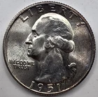 *SILVER* 1951  Washington Quarter -《Great Way To Buy Silver!!》
