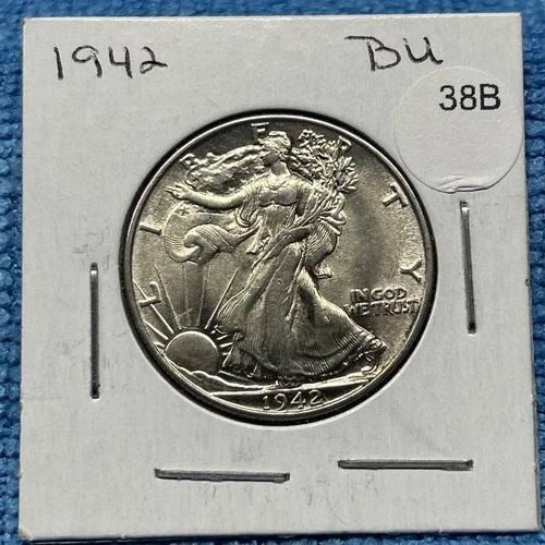 Vintage 1942 Walking Liberty Half Dollar Beautiful Uncirculated Cond 🔥🔥