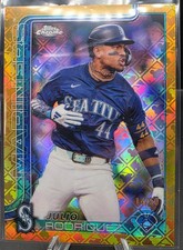 2025 Topps Chrome Logofractor Julio Rodriguez Gold Refractor /50 Mariners