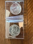 Lot of 2 1963 Franklin Half Dollars .900 Silver Uncirculated