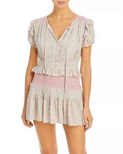 LoveShackFancy Toto Dress Size Medium In Confetti Mix Pink Floral Smocked Ruffle