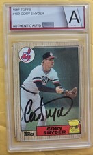Cory Snyder Authentic Autograph Topps 1987 #192 Cleveland Indians Baseball