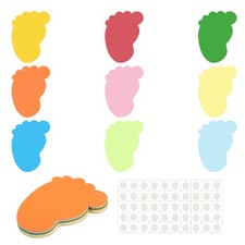 Footprint Cutouts, 45 Pack Paper Feet, Colorful Feet Cutout