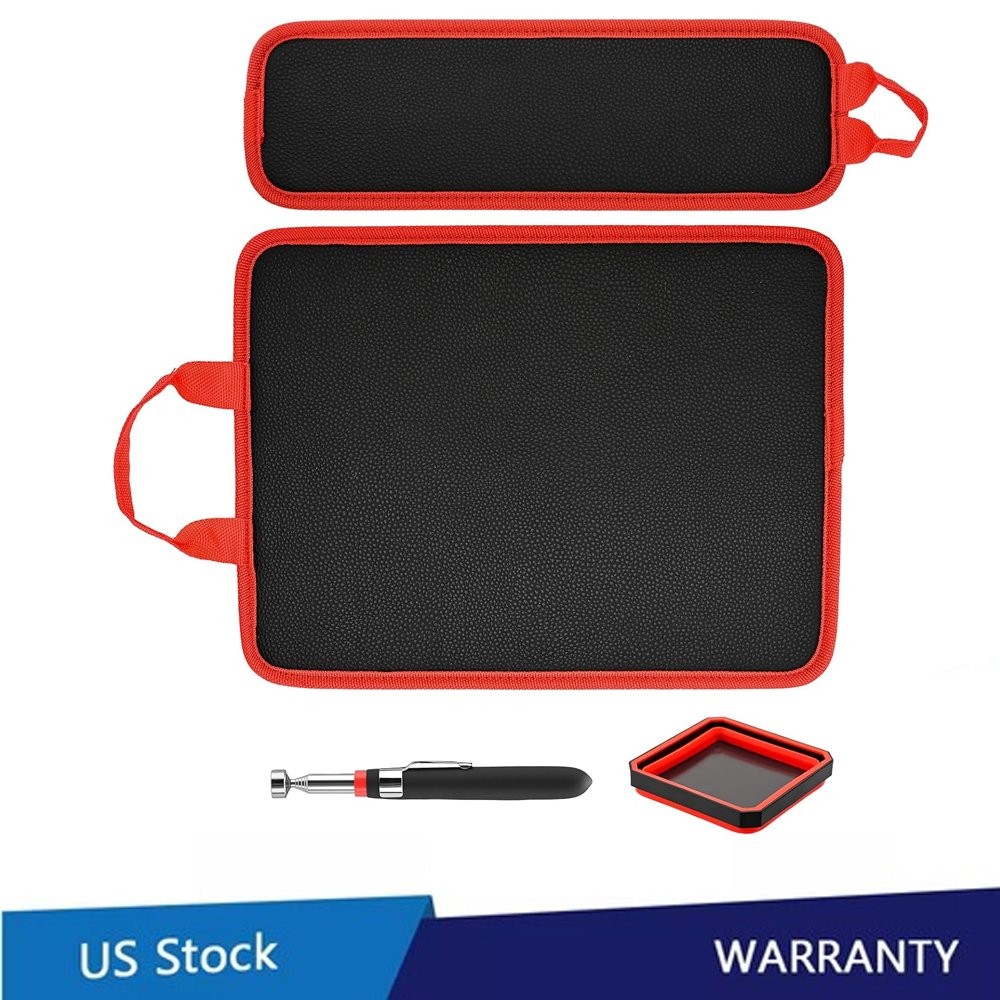 2 Magnetic Tool Mats & 1 Magnetic Parts Trays & 15 lb Telescoping Pickup Pen New