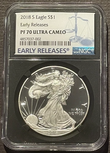 2018-S $1 SILVER AMERICAN EAGLE NGC PF70 Early Releases : 07896