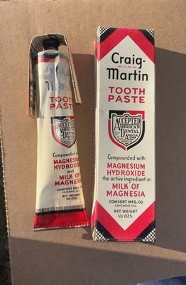 Vintage Toothpaste Box 1940s Craig Martin Milk Of Magnesia