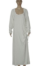 Anthropologie Lace Trim Ruched Drawstring Scoop Neck Long Sleeve Maxi Dress XL