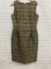 Oscar De La Renta Fall 2007 Runway gold brown geometric design dress 10