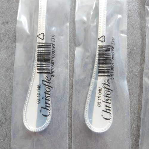 Christofle Perles BRAND NEW 4pcs Silverplate Flatware Coffee Spoon Cake Fork - Picture 3 of 19