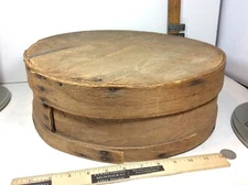 Large 15" Antique Old COUNTRY Primitive HAND Crafted WOOD PANTRY BOX With Lid
