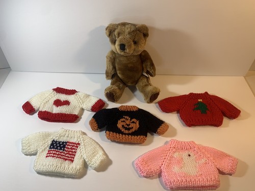 Holiday Sweater Teddy Bear - poseable 