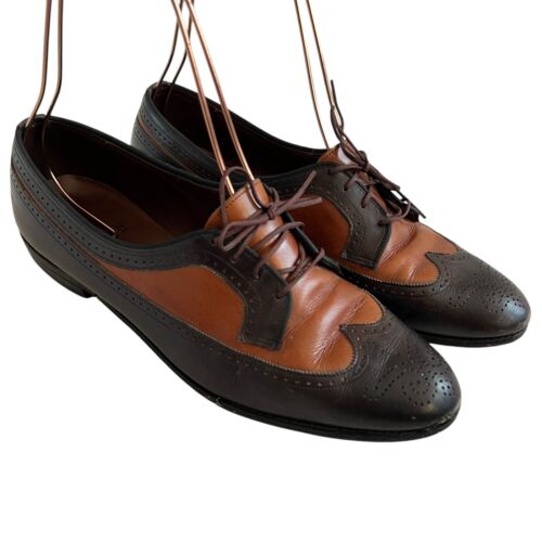 Allen Edmonds Amherst wingtip shoes womens US 10 B two tone brown leather brogue