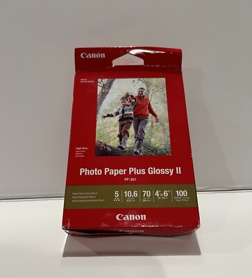 Canon Plus Glossy II PP-301 Inkjet Printer Photo Paper 100 Sheets 4 x6  NEW