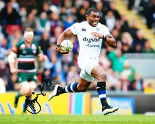 Semesa Rokoduguni Signed 10X8 Bath & England Rugby AFTAL COA (C)