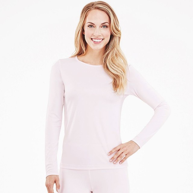 Cuddl Duds Climatesmart Long Underwear Crewneck Top Pink XL XLarge 1X