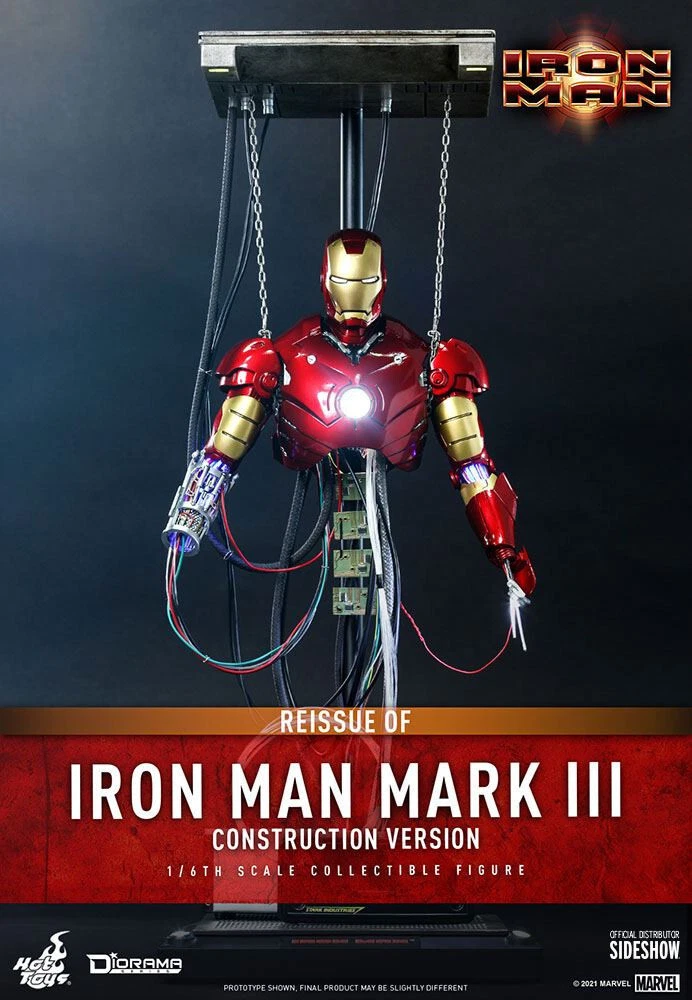 1:6 HOT TOYS Iron Man Figura MMS Iron Man Mark III (Construction Version)