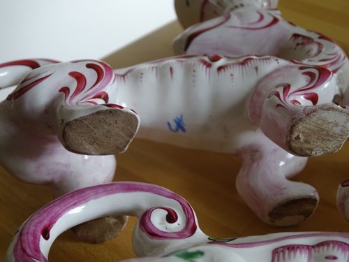 VINTAGE TWO SALAMANDER CANDLESTICK CERAMIC FRENCH HENRI CHAUMEIL lenght 7,3" - Picture 9 of 12